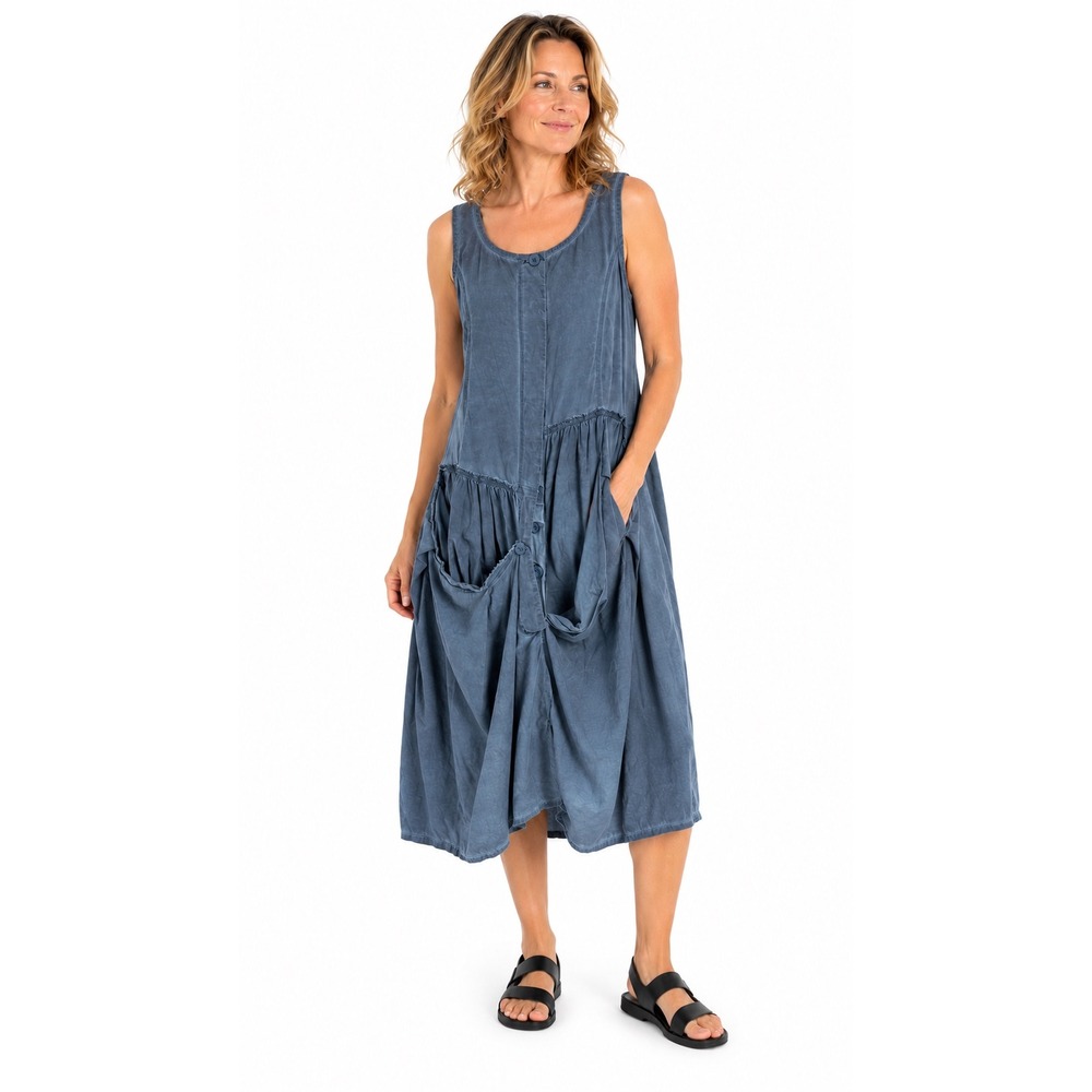 Rundholz Black Label Midi Dress size M Parachute Pocket Avant-Garde Sleeveless